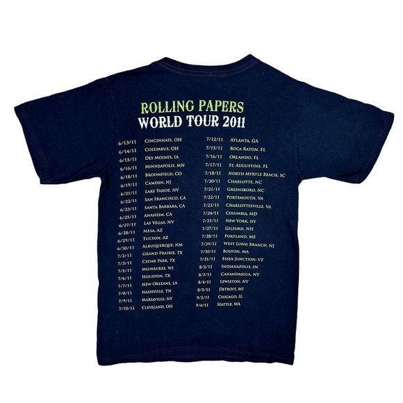 Wiz Khalifa TGOD Authorized Merch 2011 Rolling Papers Tour Concert Tee Sz Small - Picture 3 of 4